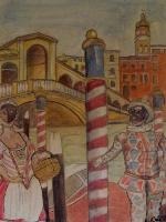 Venecia/Pastellkreide auf Holz